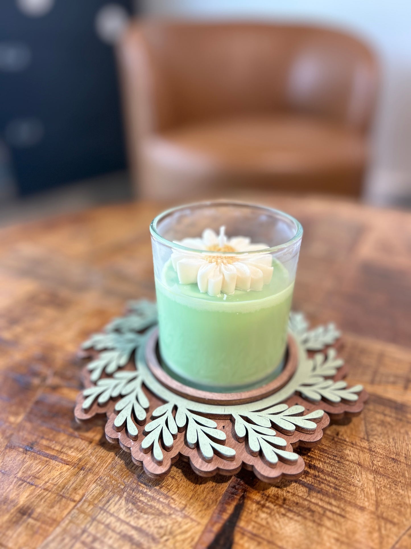 Candle Tray with Greenery