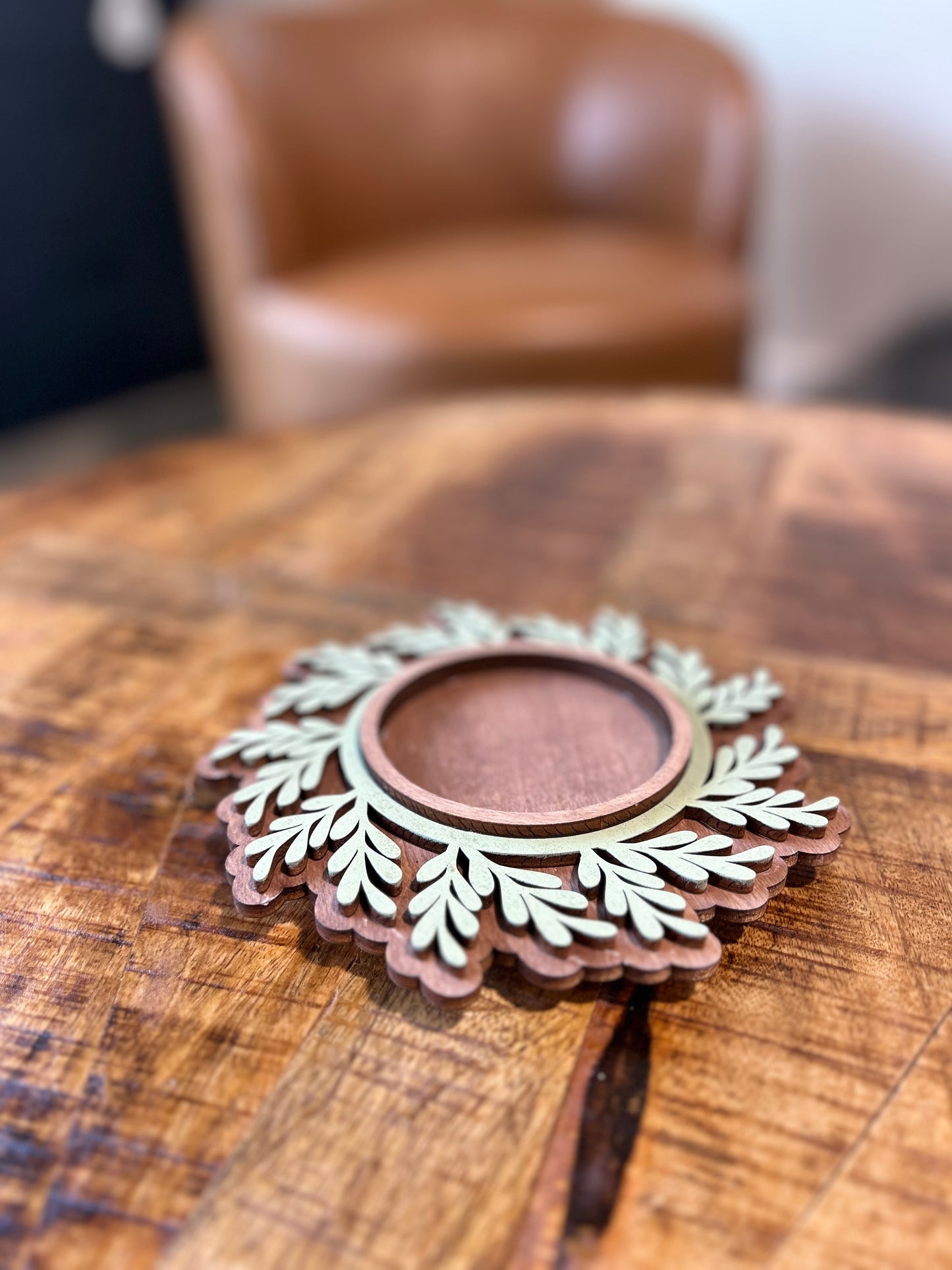 Candle Tray with Greenery