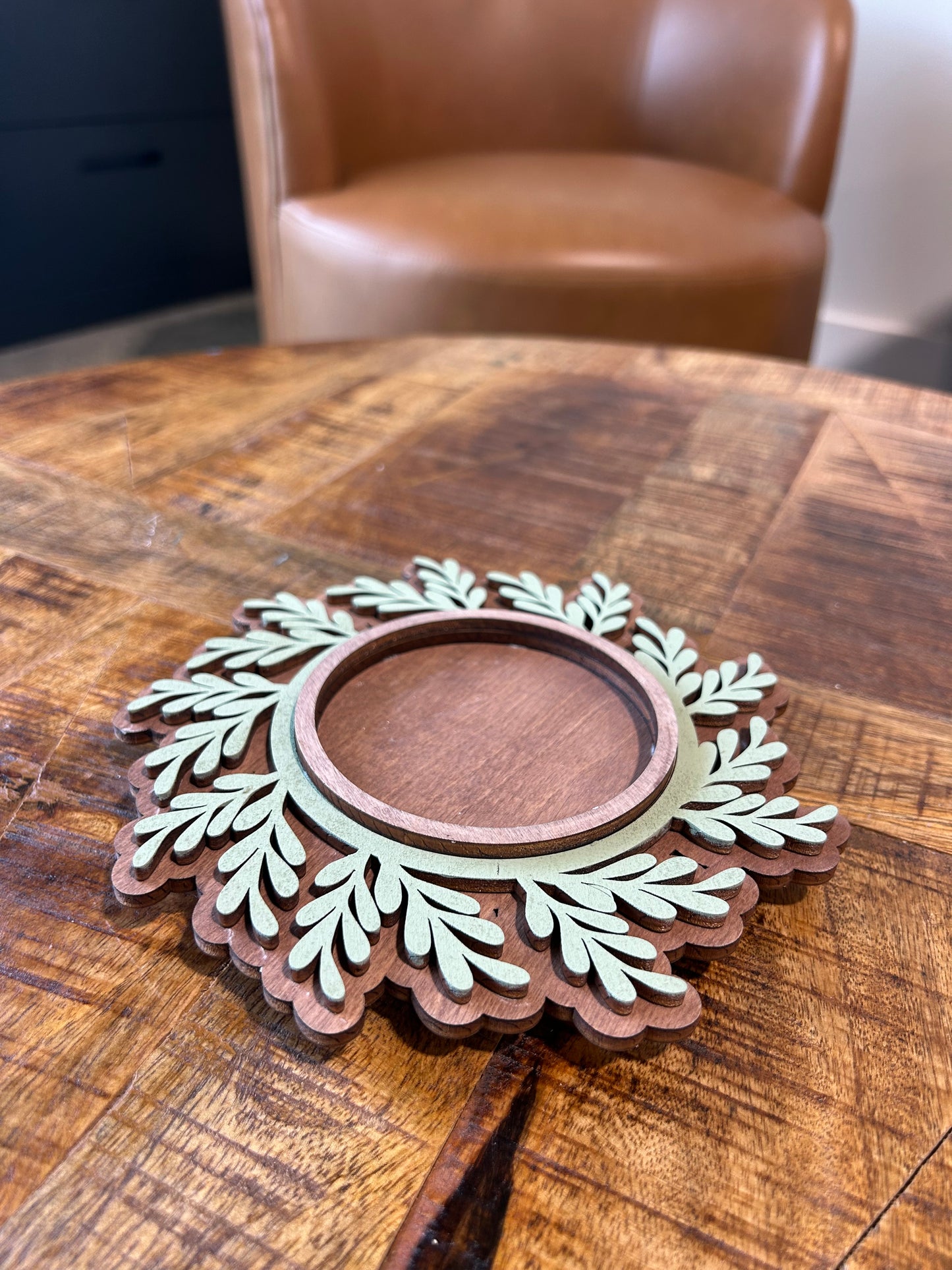 Candle Tray with Greenery