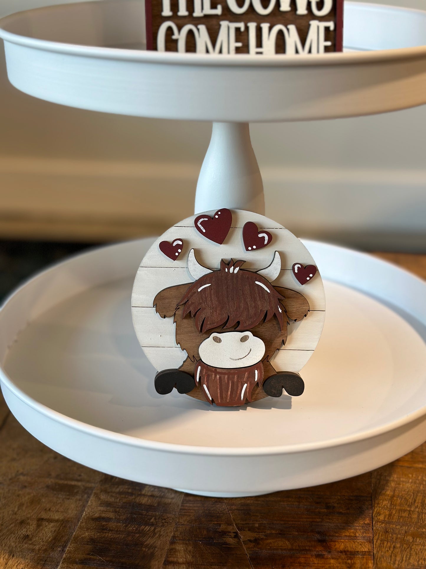Tiered Tray Decor- Highland Cow