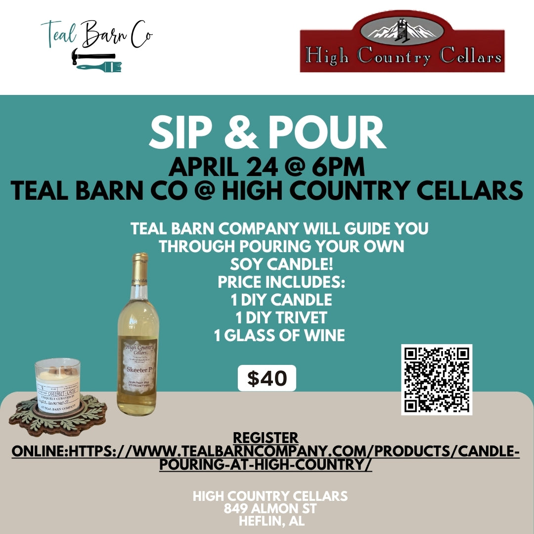 4.24 - 6pm - Candle Pouring at High Country Cellars
