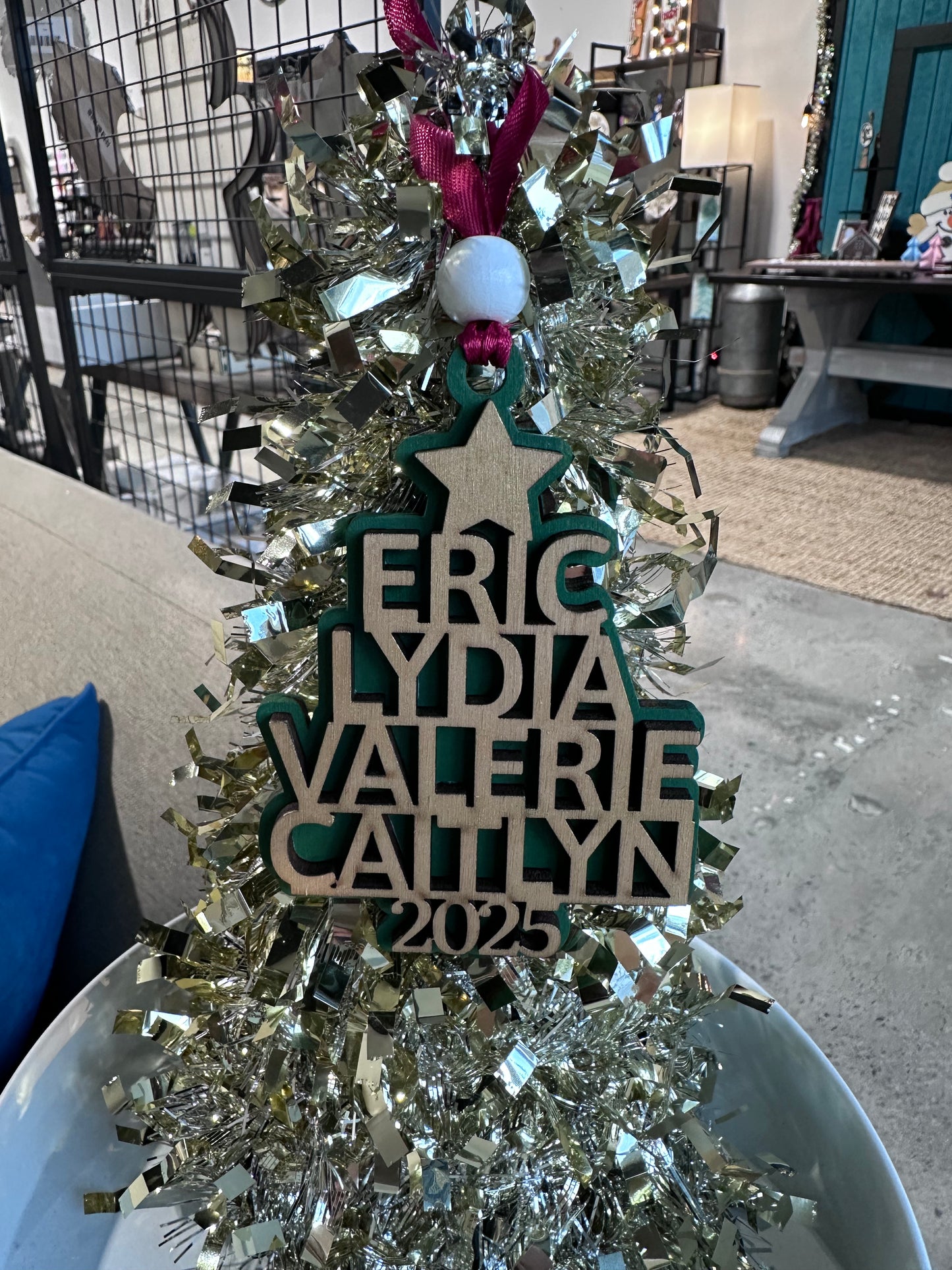 Custom Ornament - Christmas Ornament with names or words you choose.