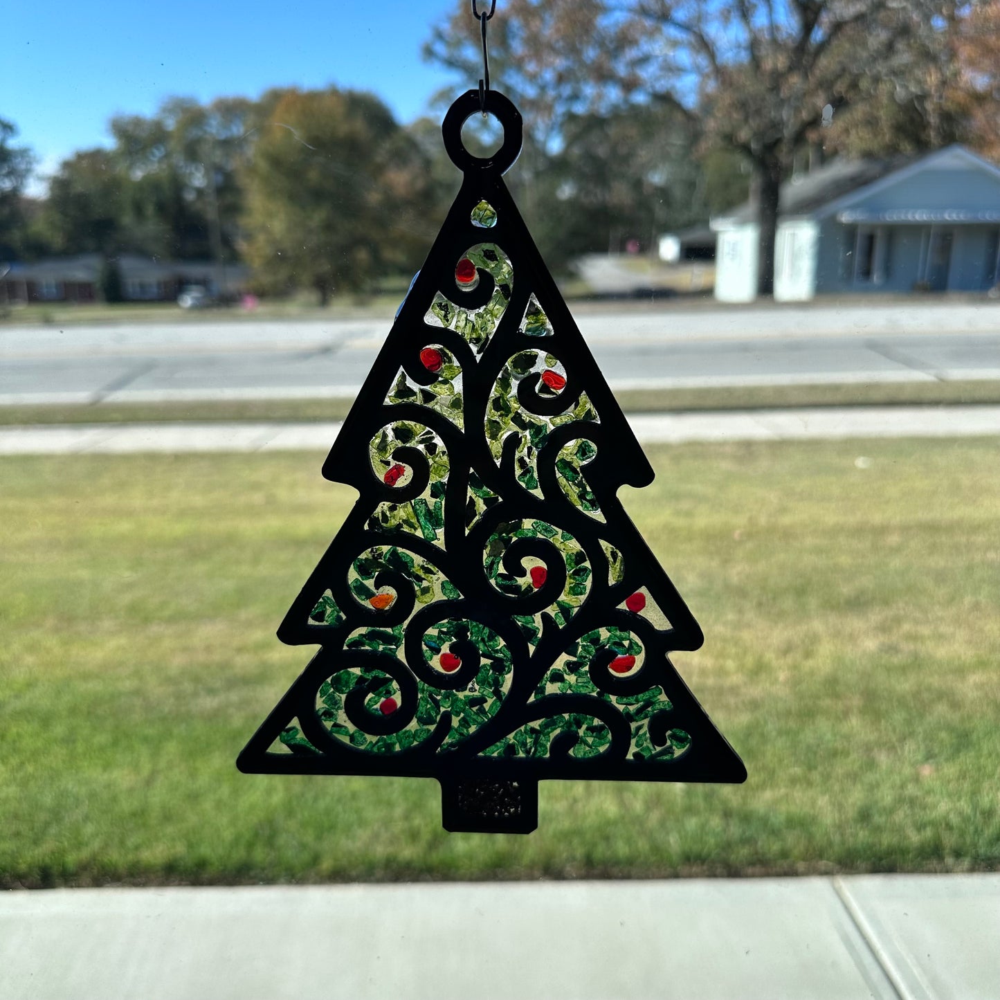 Christmas Tree Sun-Catcher Glass Art