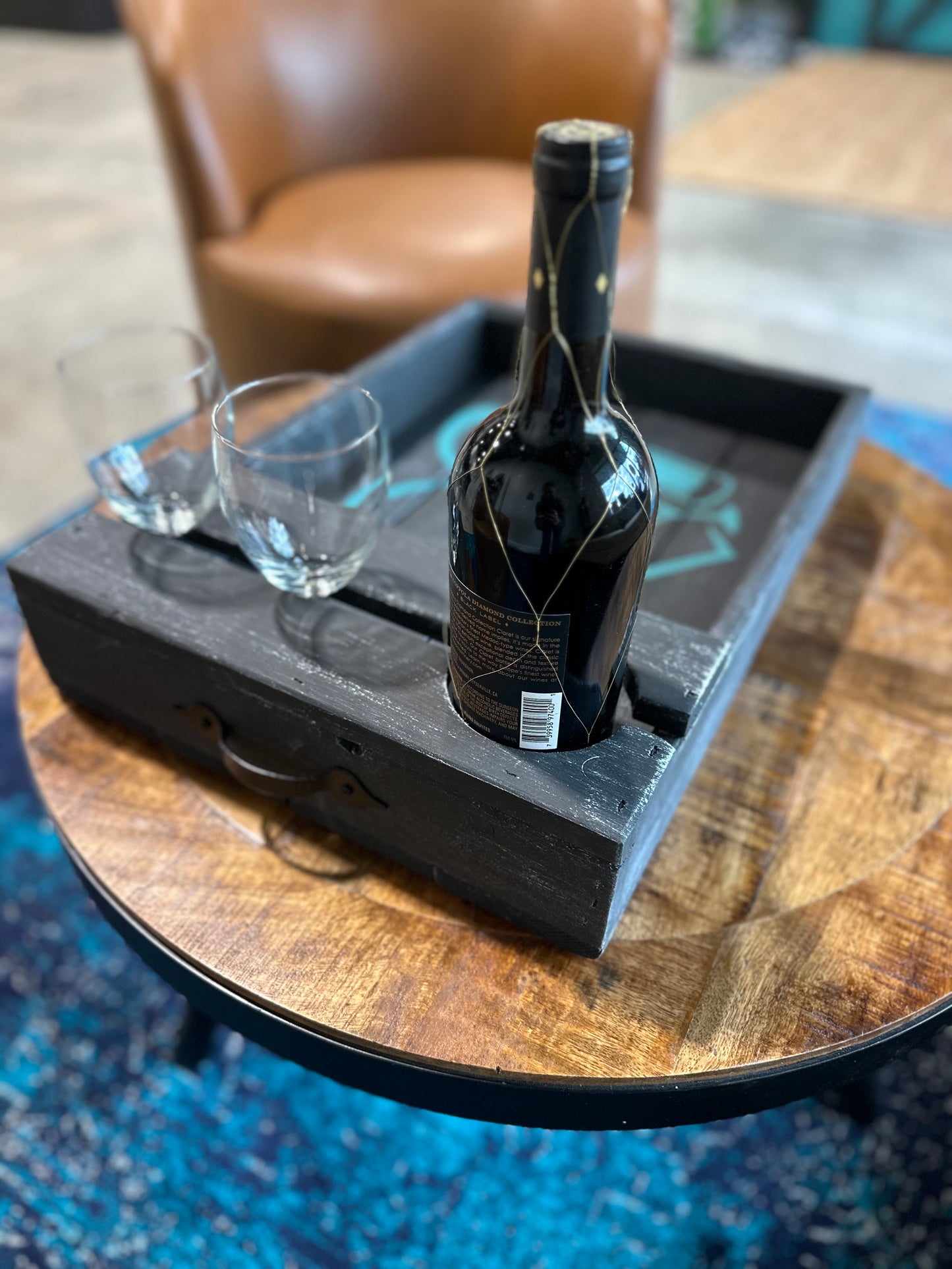 Slotted wine & hors d'oeuvres tray