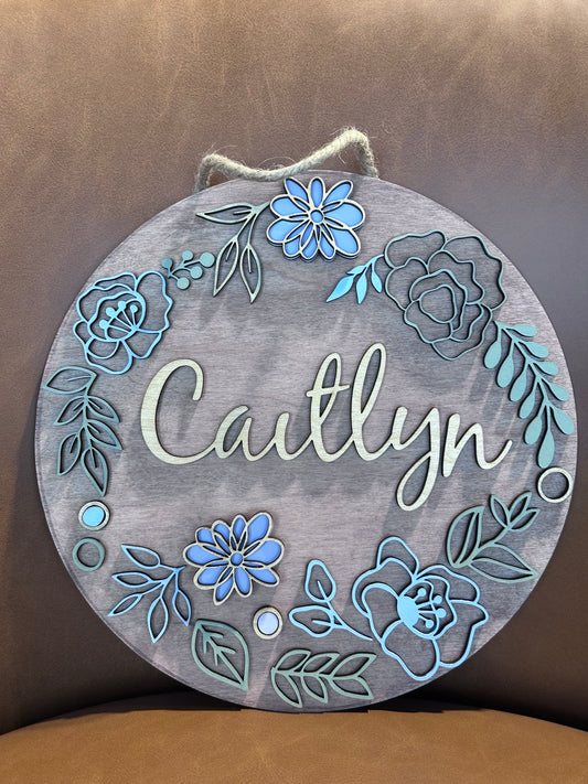 Custom Floral Sign