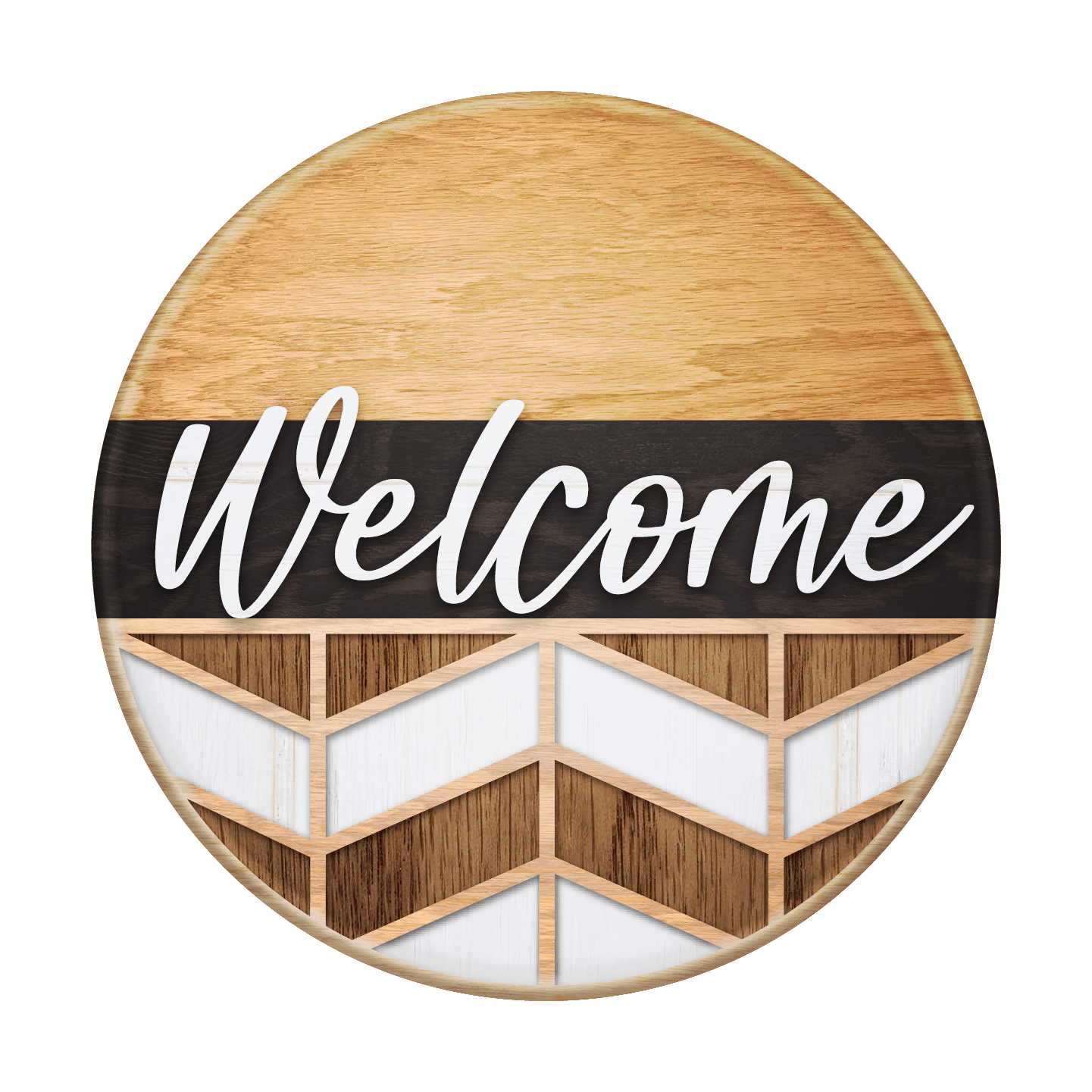 Door Hanger - Welcome Sign - Chevron Design