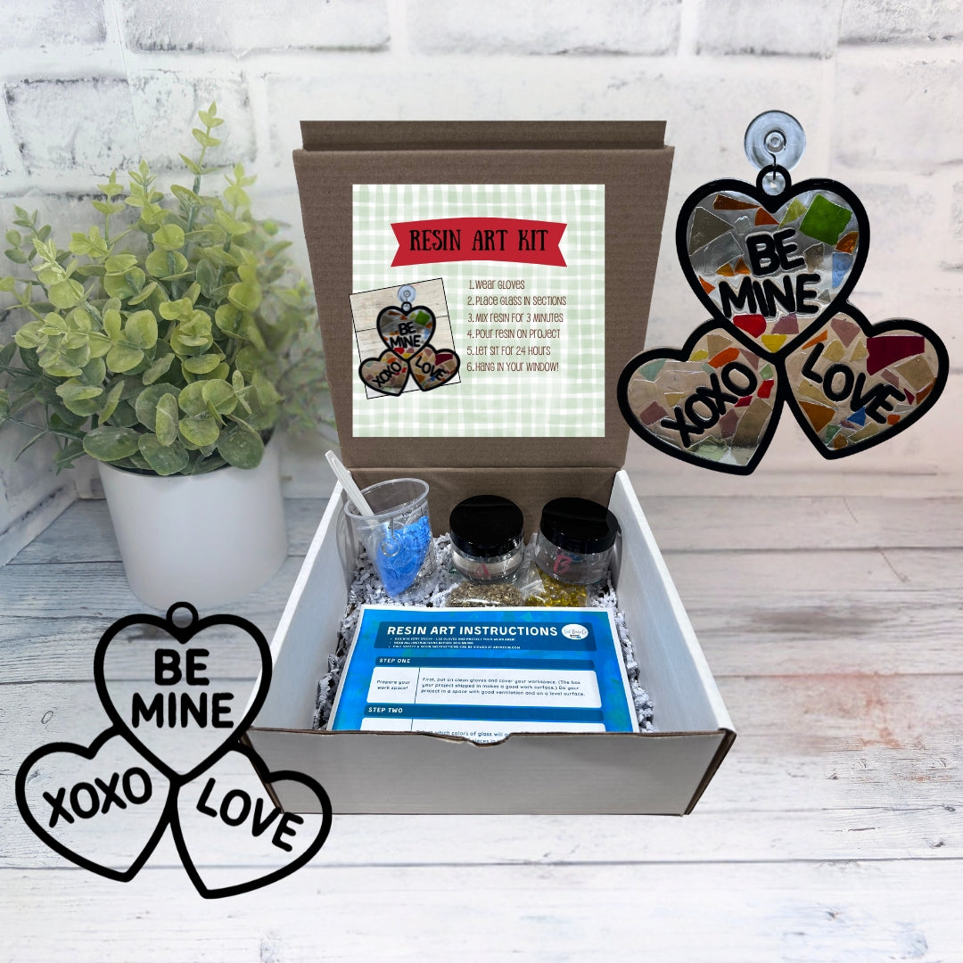 Conversation Hearts, Suncatcher Kit, Stained Glass Art