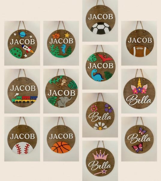 Door Hanger - Custom Door Hanger - Pick Your Design and Add Your Name!