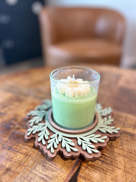 Candle Tray with Greenery