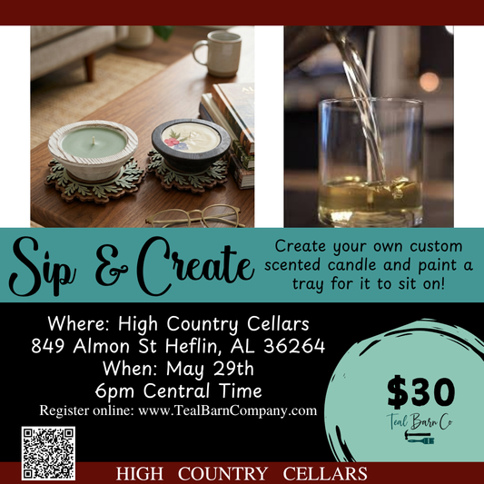 High Country Cellars - May Sip & Create - Candle Pouring