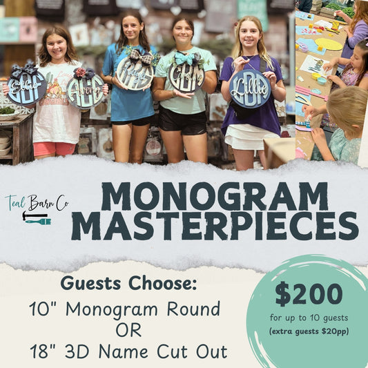 Monogram Masterpiece and Name Cut out Party