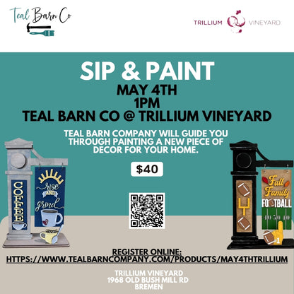 5.4 - 1pm - Sip & Paint at Trillium Vineyard