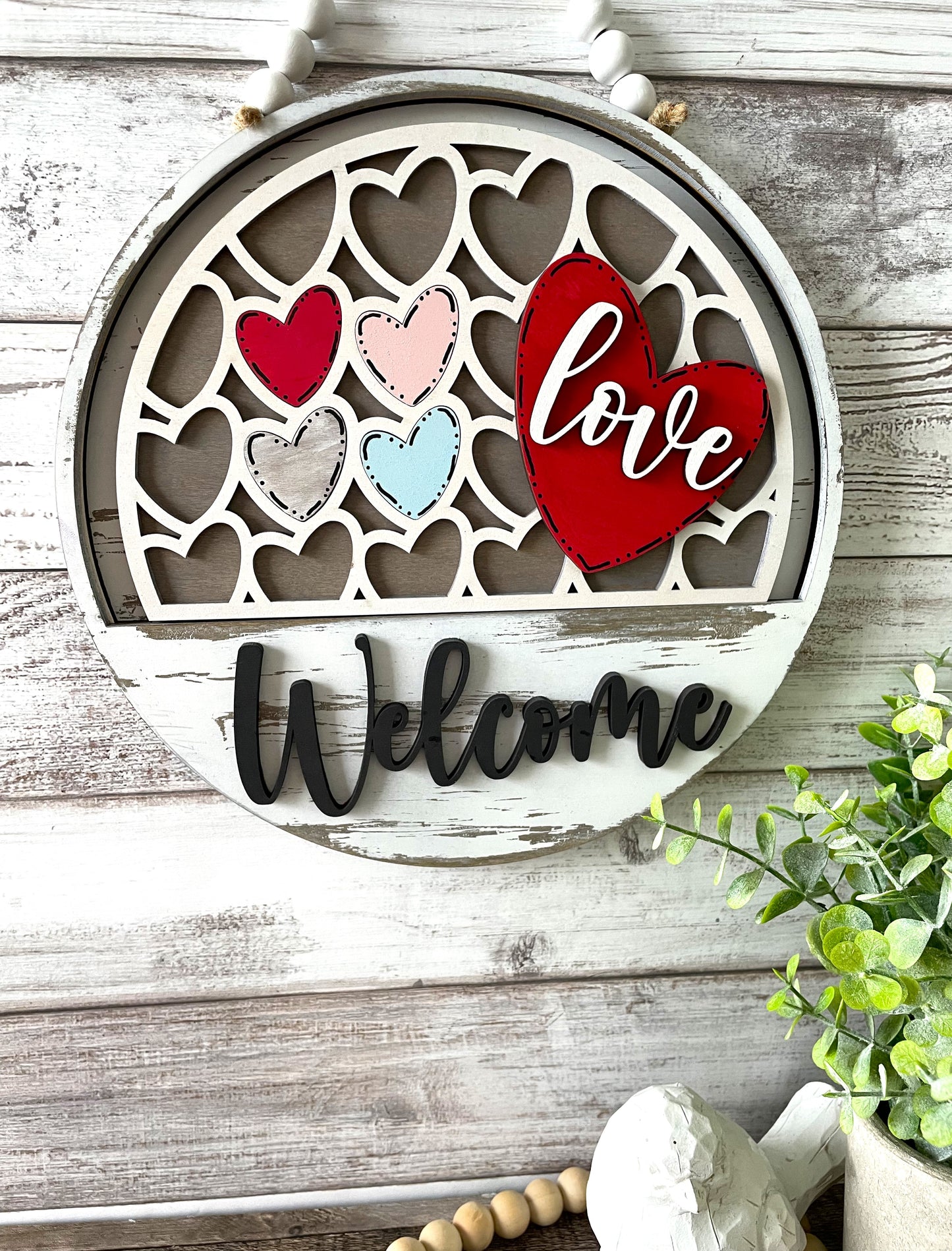 Door Hanger - Interchangeable Drop In for 10.5 inch Sign - Hearts