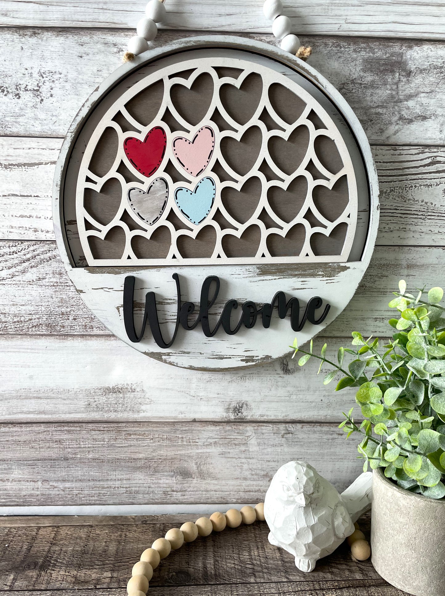 Door Hanger - Interchangeable Drop In for 10.5 inch Sign - Hearts