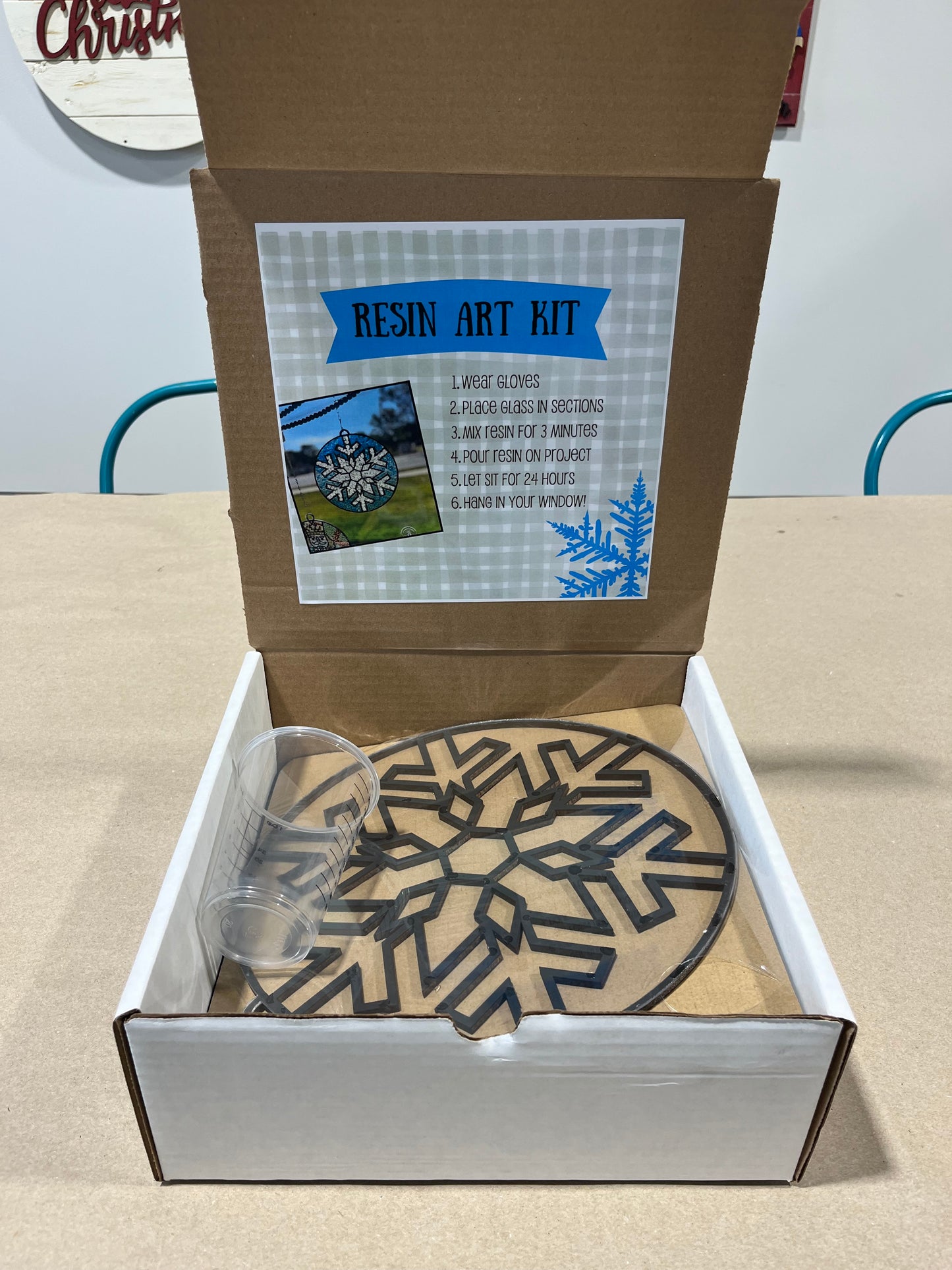 Snowflake Kit, Crushed Glass Art, DIY Kit