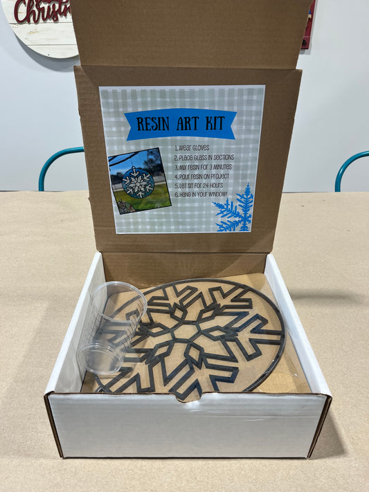 Snowflake Kit, Crushed Glass Art, DIY Kit