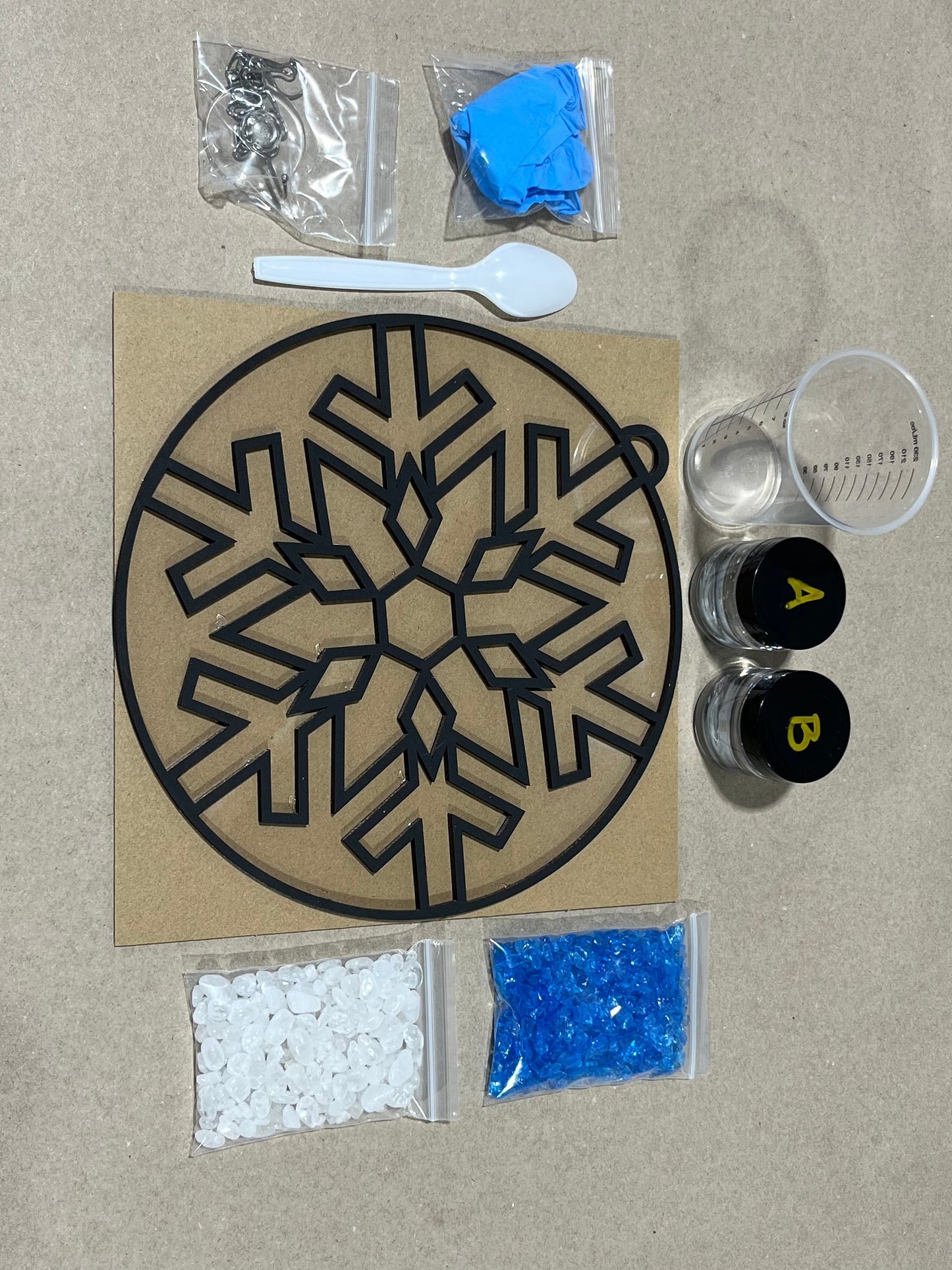 Snowflake Kit, Crushed Glass Art, DIY Kit