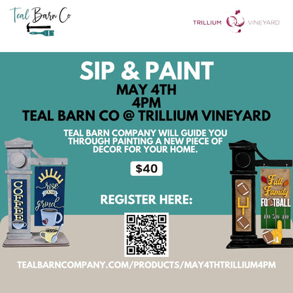 5.4 - 4pm - Sip & Paint at Trillium Vineyard