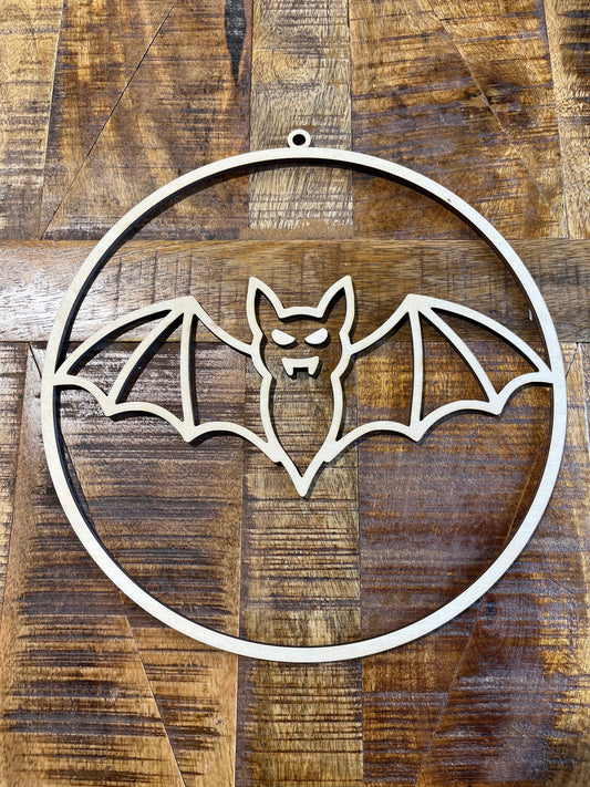 Laser Cut Bat Halloween Suncatcher Blank. Birch material, high quality.