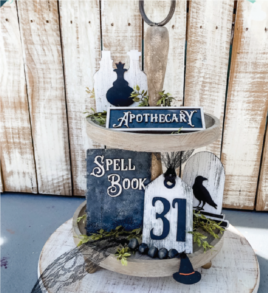 Paint in Studio - Laser Cut Halloween Tiered Tray DIY Decor
