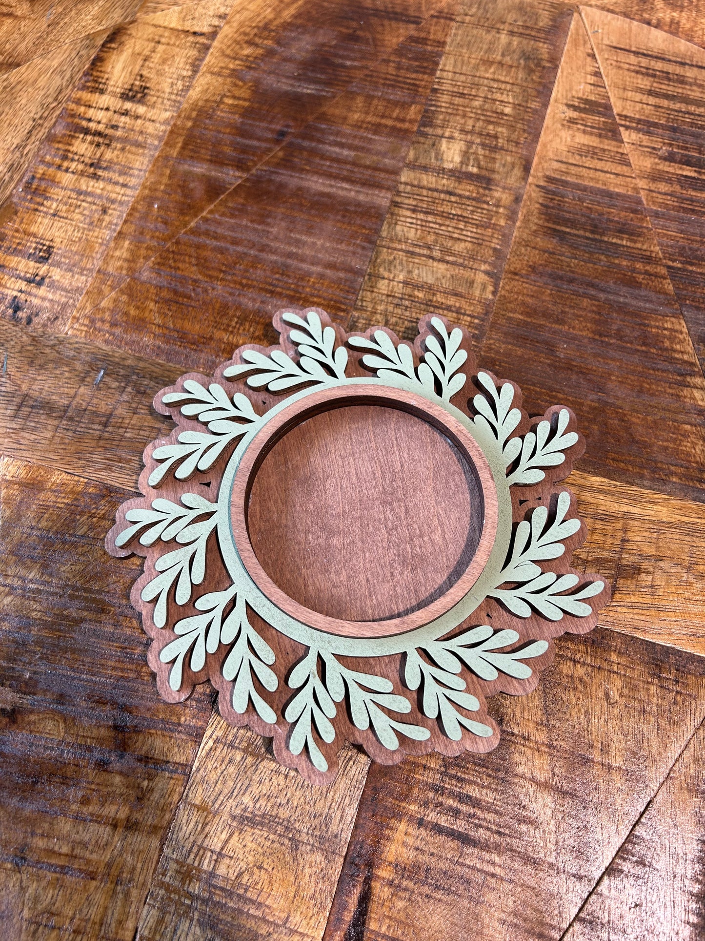 Candle Tray with Greenery