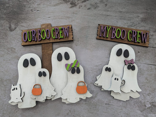 Paint in Studio -  Our Boo Crew Ghosts Halloween Shelf Sitter Decor