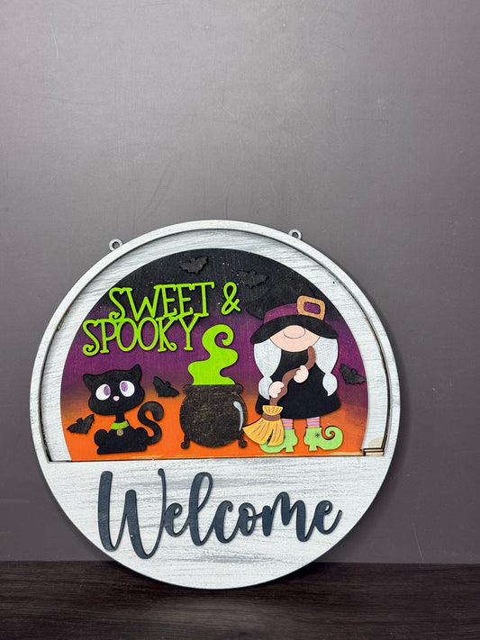 Door Hanger - Interchangeable Drop In for 10.5 inch Sign - Sweet & Spooky