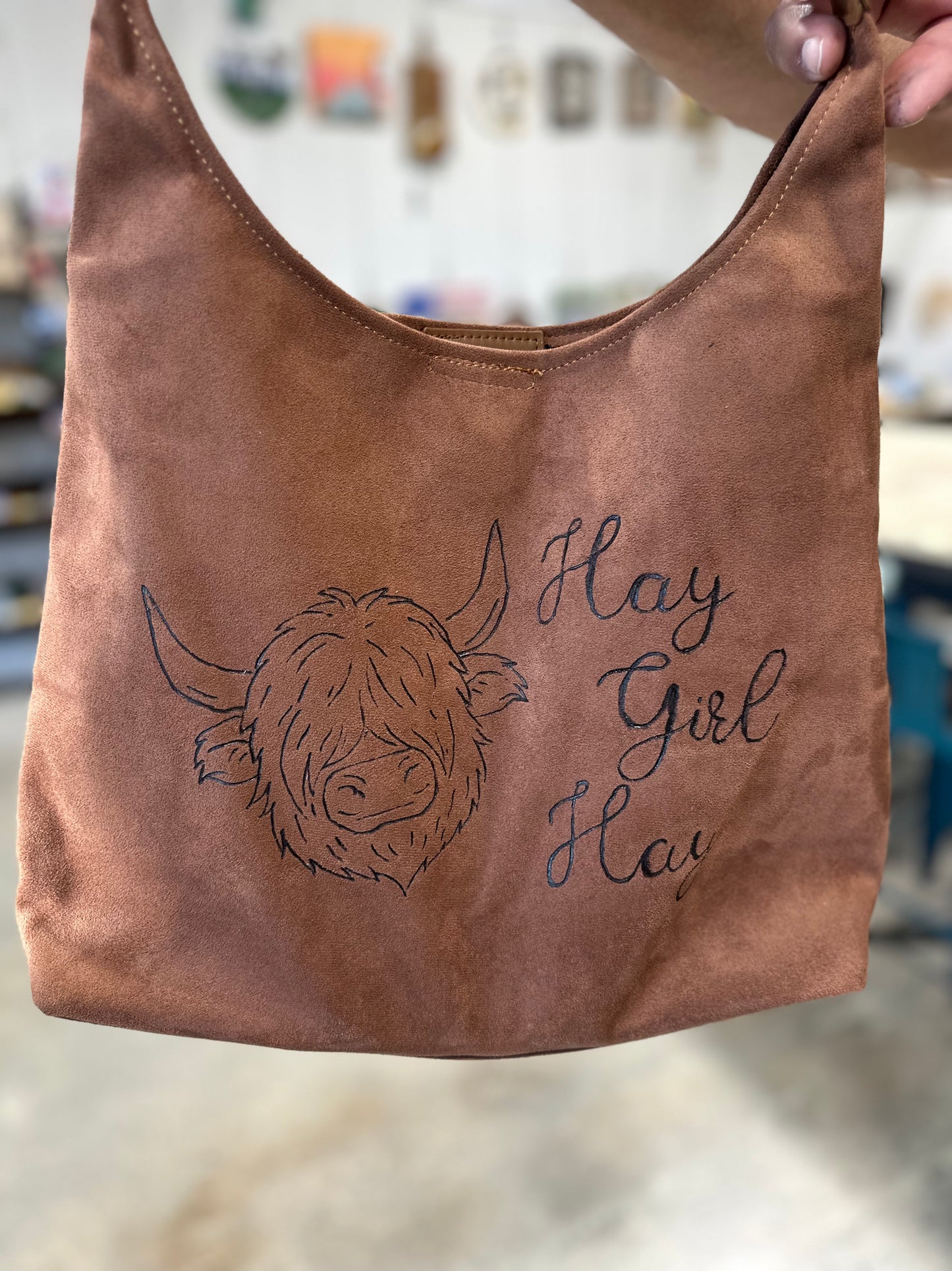 Highland Cow Hobo Bag