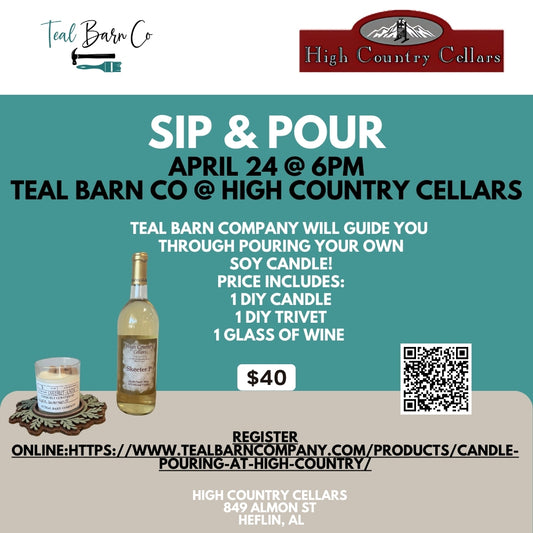 4.24 - 6pm - Candle Pouring at High Country Cellars