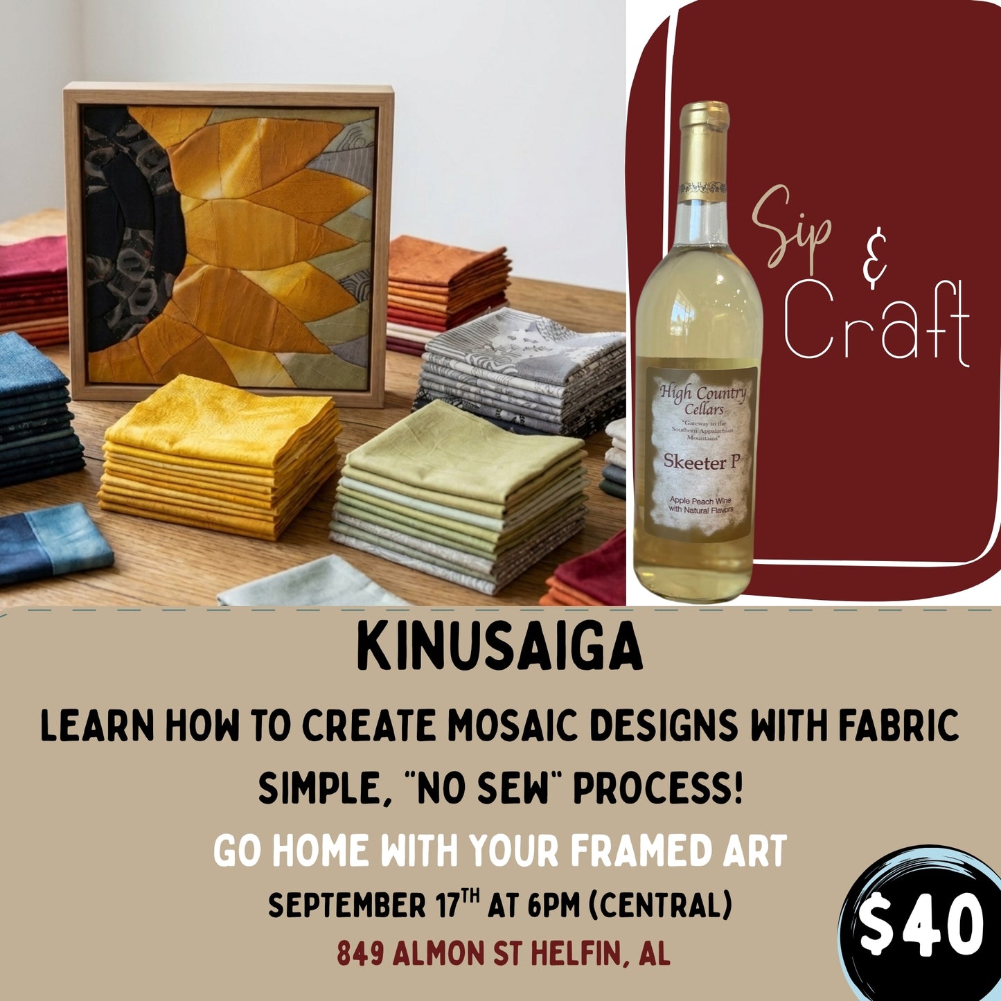 High Country Cellars September Sip & Craft