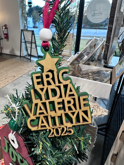 Custom Ornament - Christmas Ornament with names or words you choose.