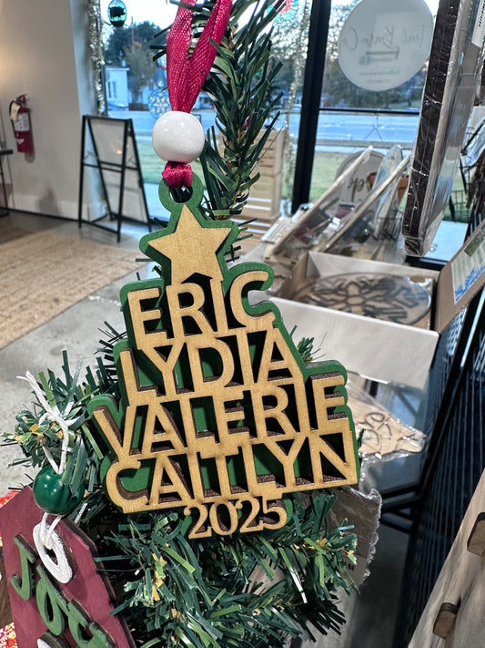 Custom Ornament - Christmas Ornament with names or words you choose.