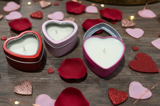 DIY- Set of 3 Heart Shaped Candles - you choose the scent!