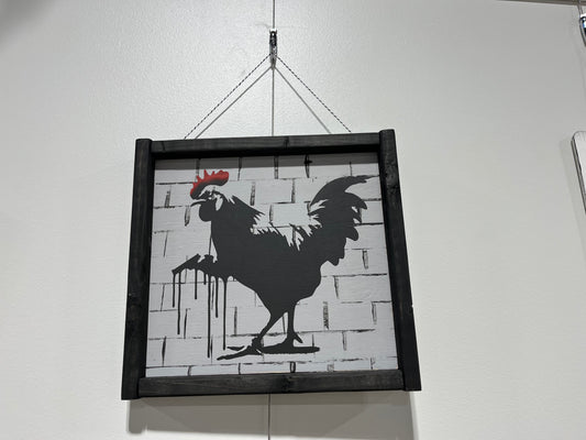 Street Art Inspired Rooster customized sign