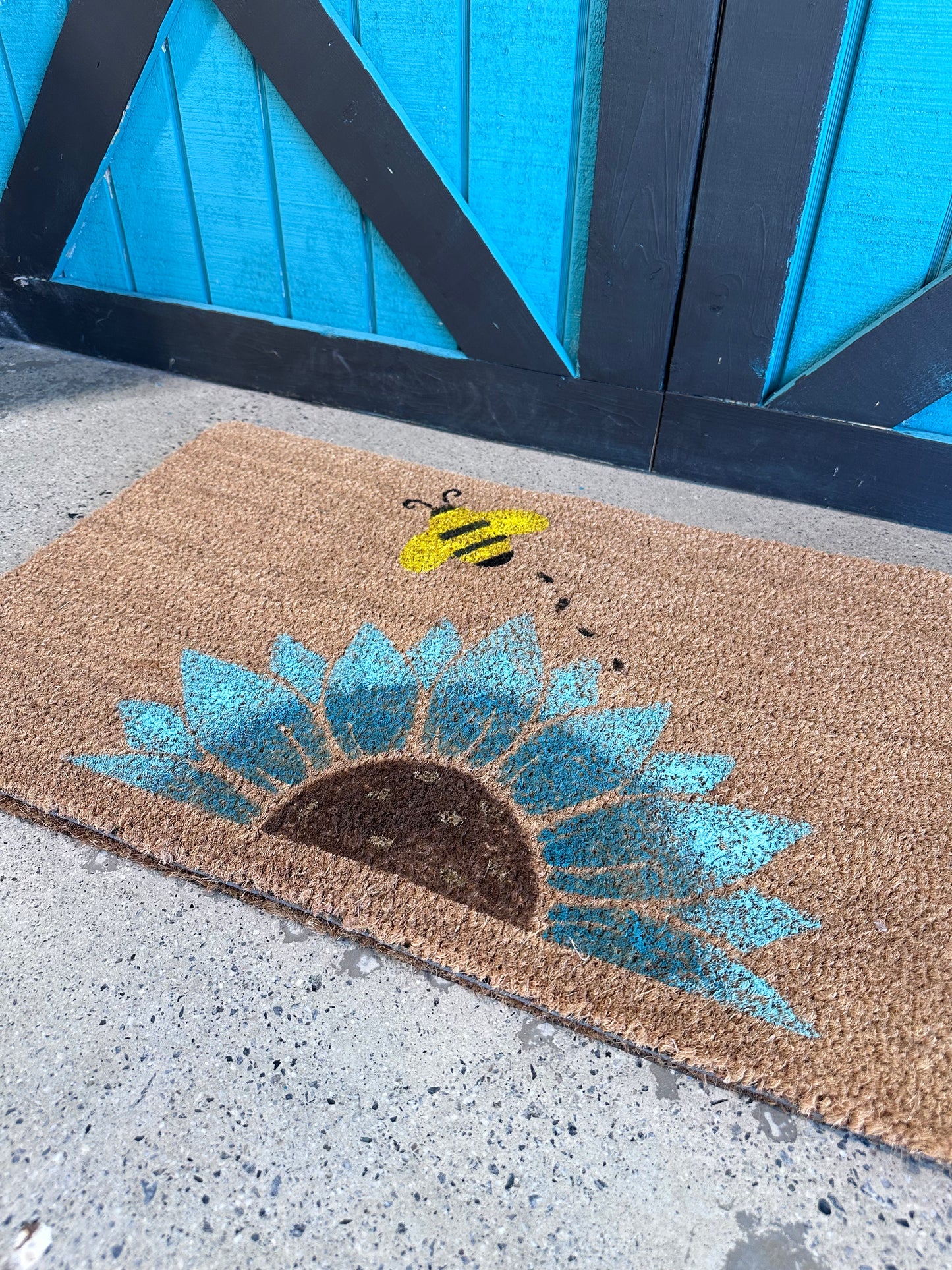 Door Mat - Sunflower and Bee