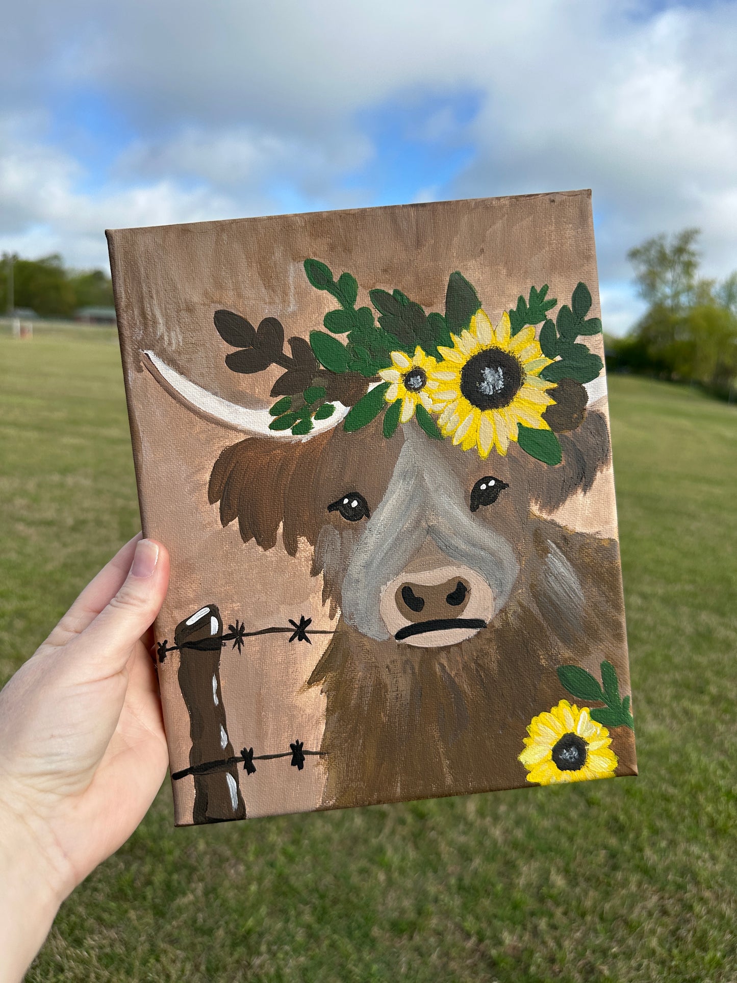 Canvas Art Kit - Highland Cow Design