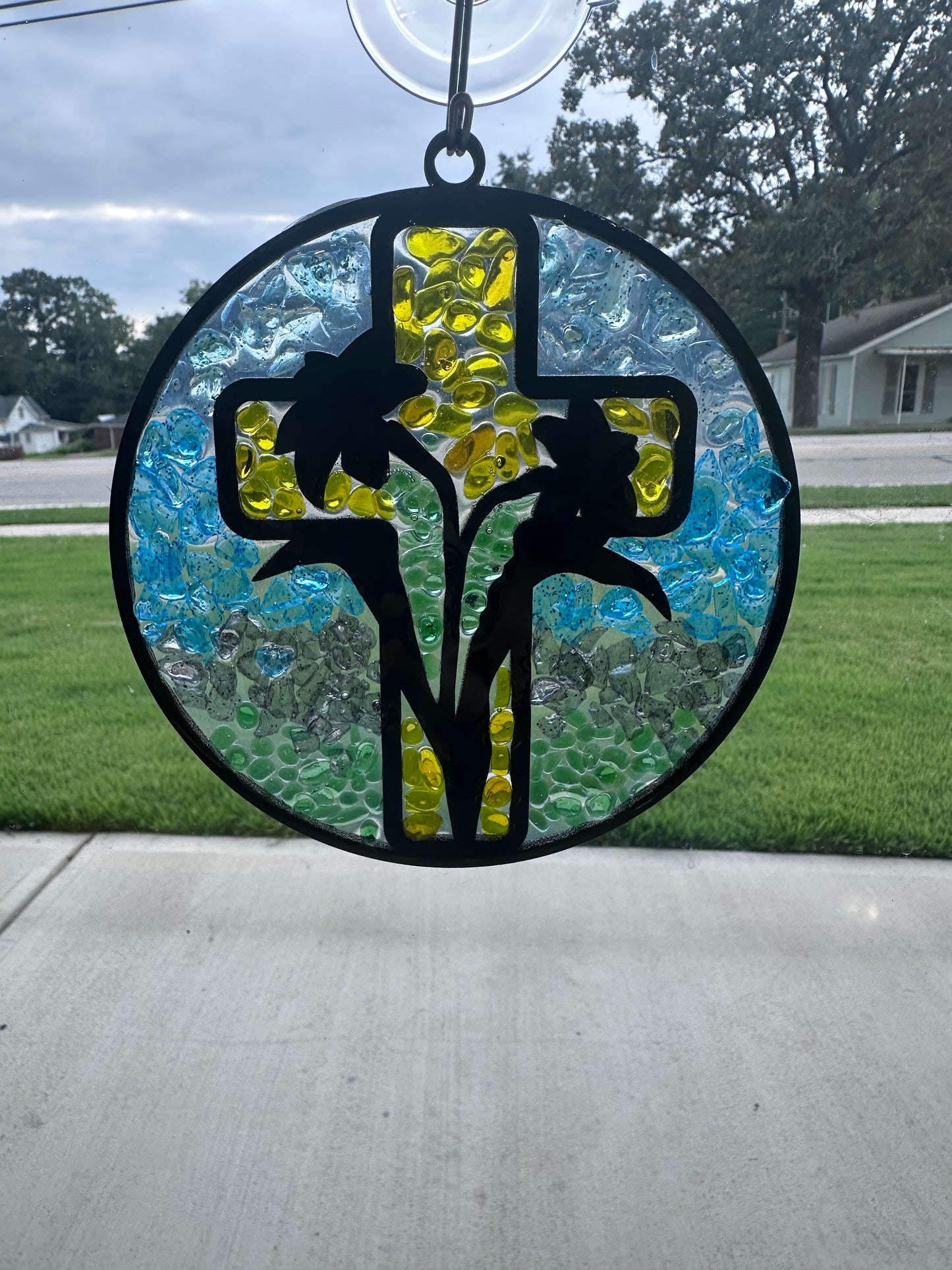Floral Cross Suncatcher