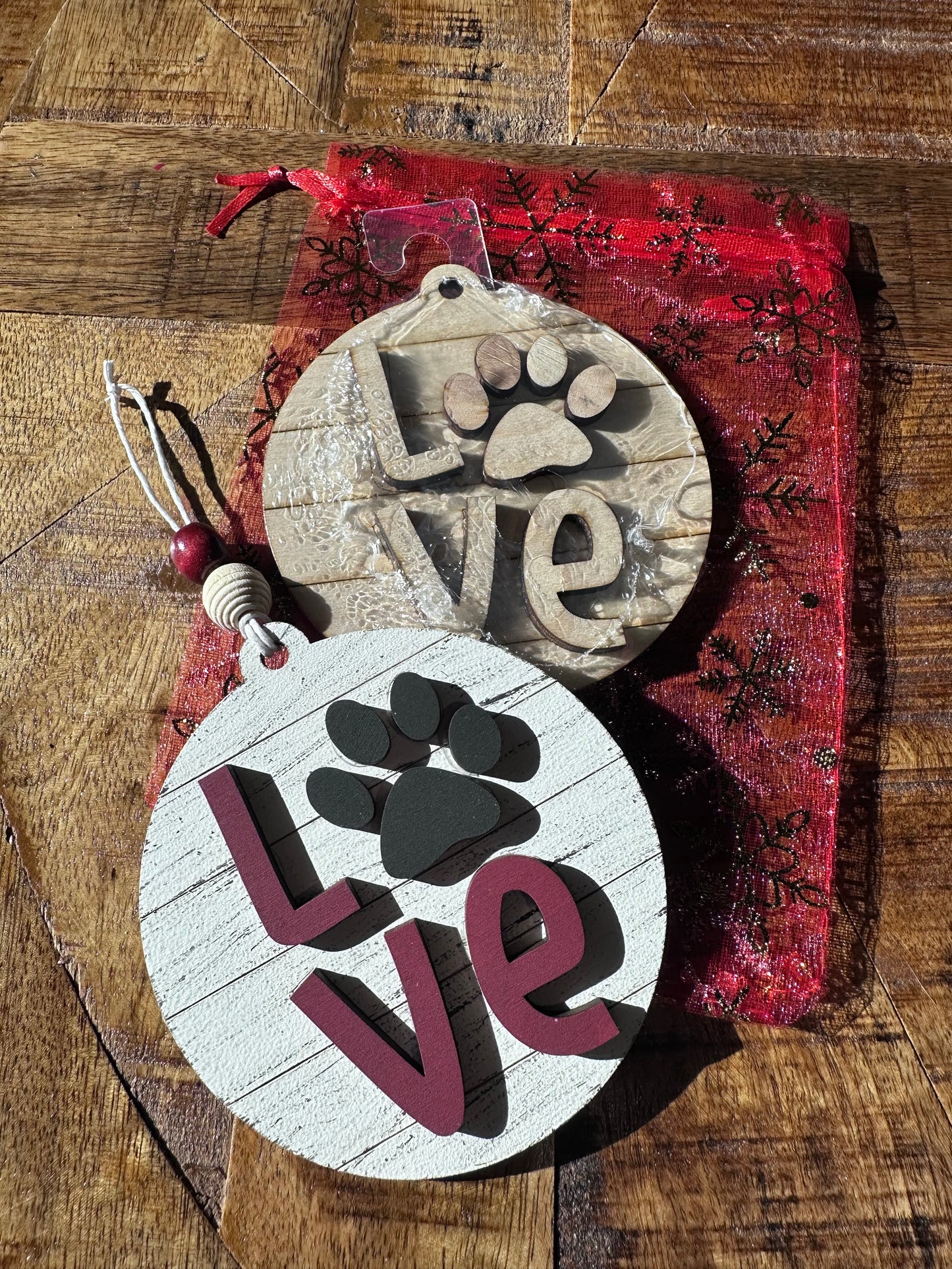 Ornament - Paw Print - LOVE