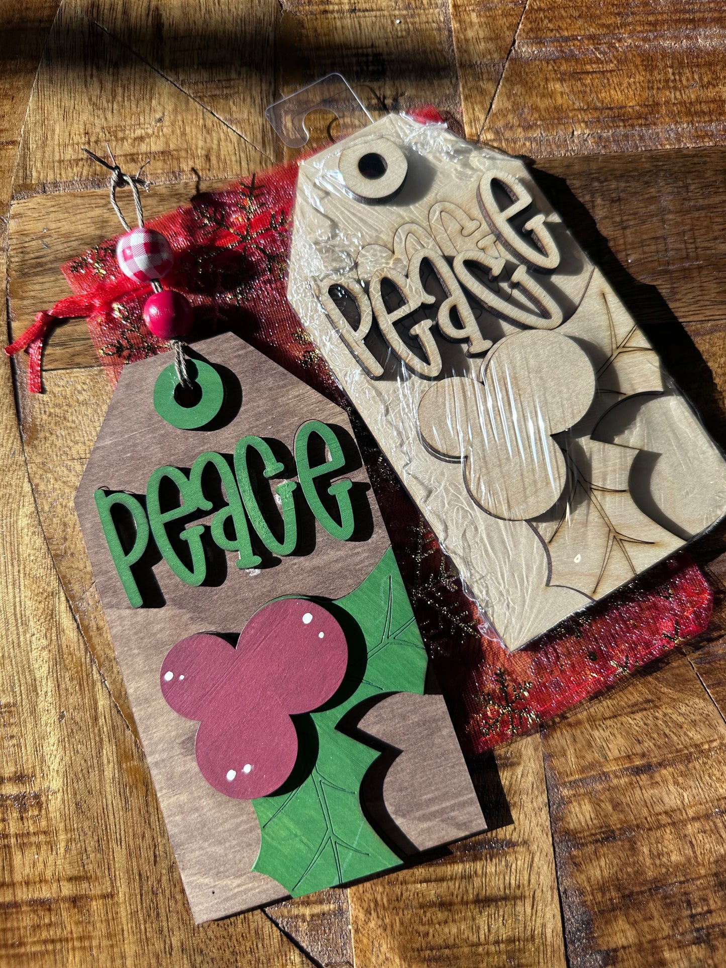 Ornament - Peace - Gift Tag Style
