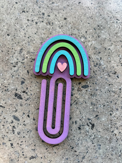 wood rainbow bookmark