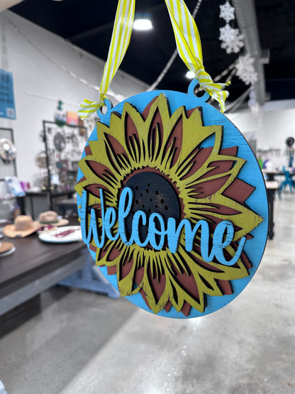 Door Hanger - Sunflower Welcome Sign