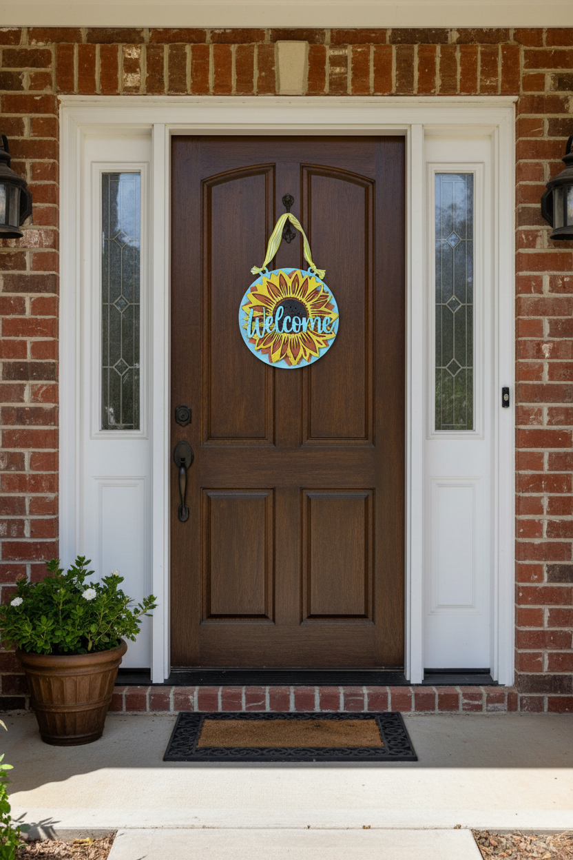 Door Hanger - Sunflower Welcome Sign