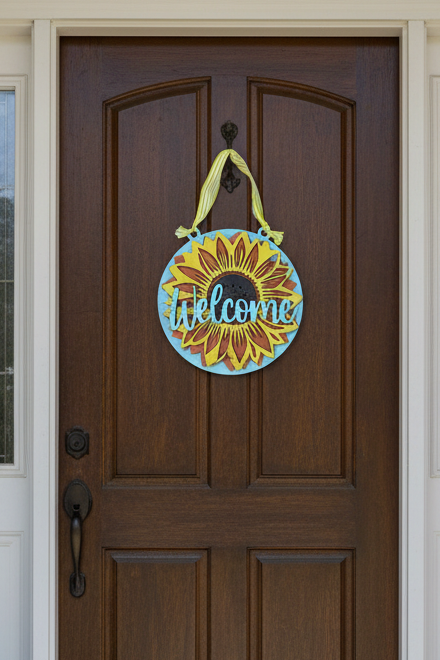 Door Hanger - Sunflower Welcome Sign