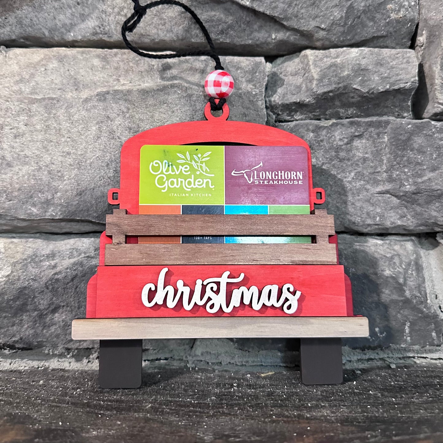 Red Truck -  Gift Card Holder Ornament