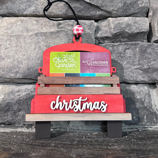 Red Truck -  Gift Card Holder Ornament