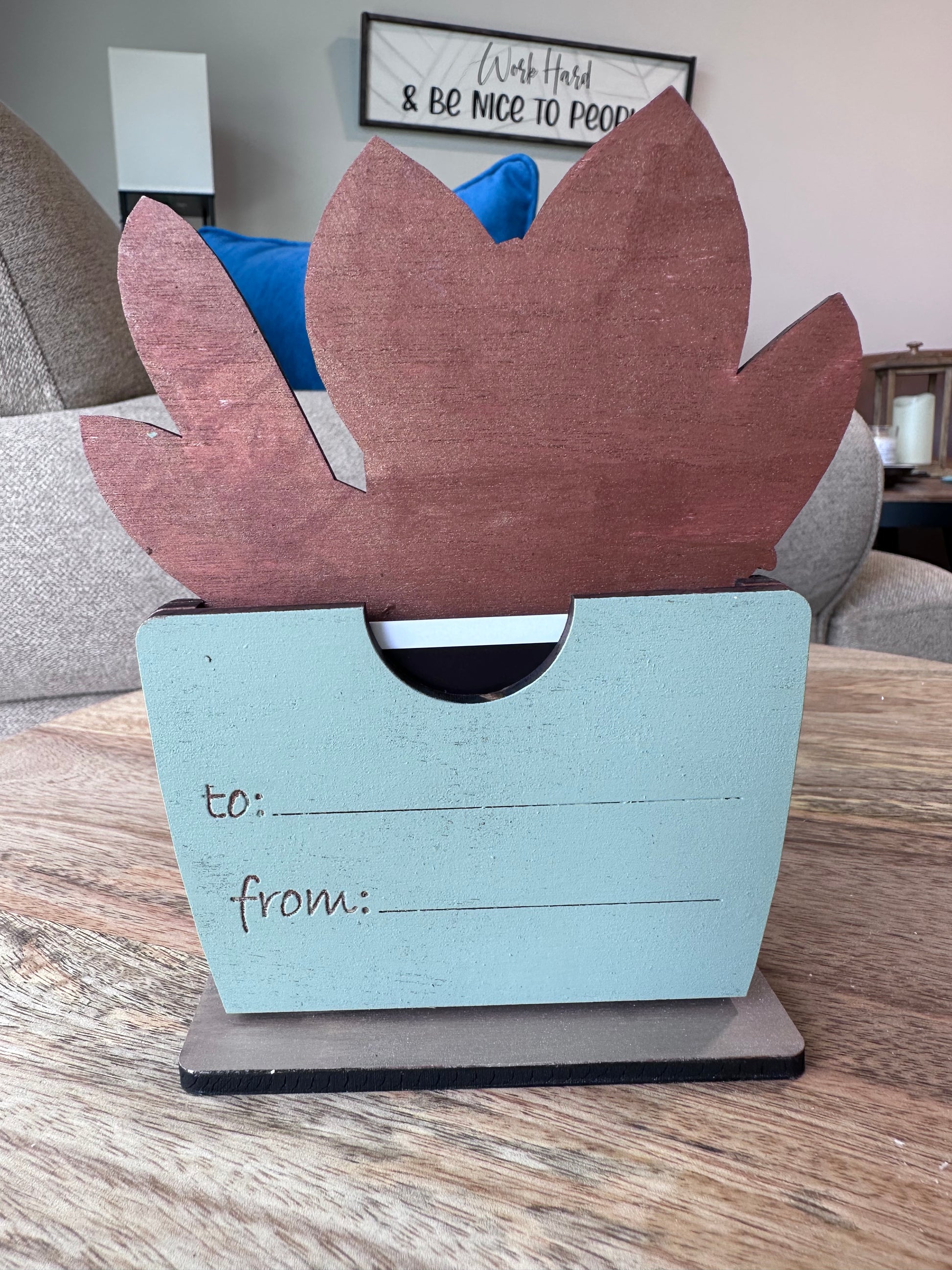 succulent card holder Succulent Gift Card Holder
