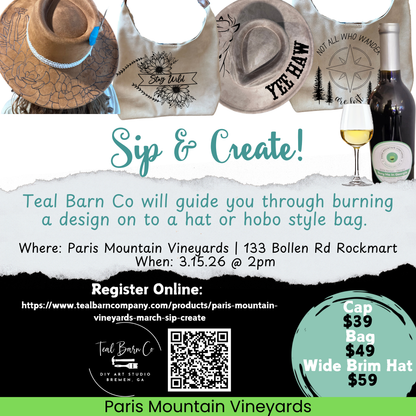 Paris Mountain Vineyards - March Sip & Create