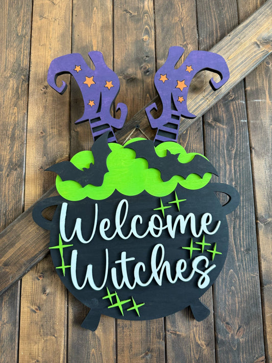 Paint in the Studio - Welcome Witches Door Hanger