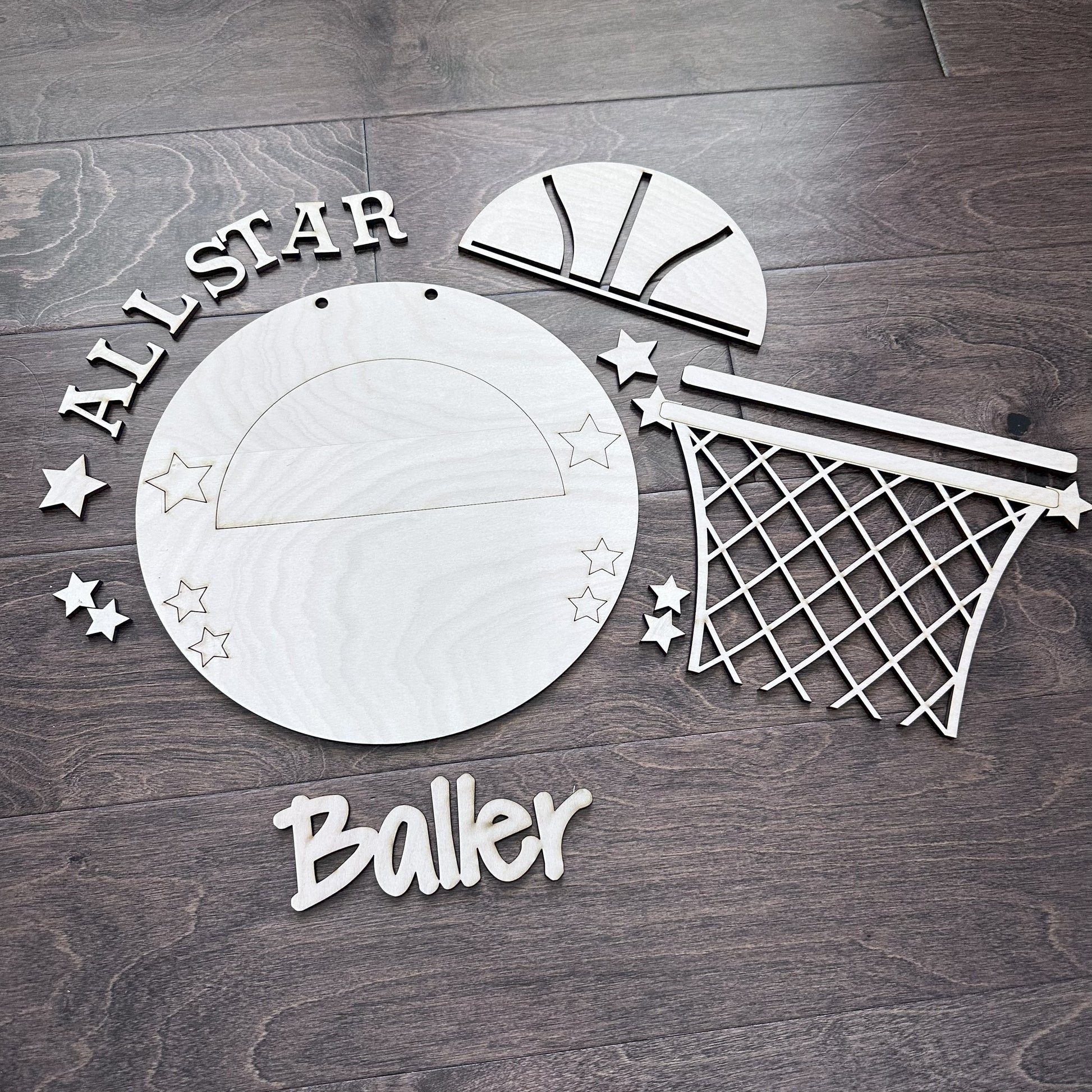 Basketball Laser Cut Birch Plywood DIY Blank