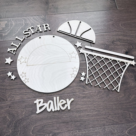 Basketball Laser Cut Birch Plywood DIY Blank